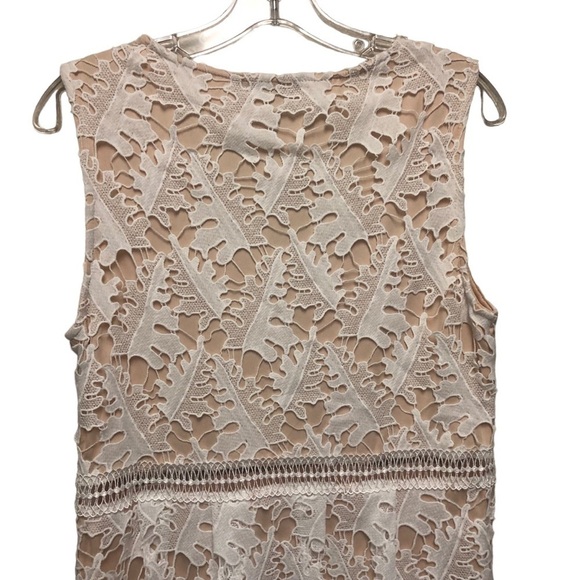 Anthropology RD Koko Romantic White Lace Overlay Cottagecore Sleeveless Dress L - Picture 9 of 15